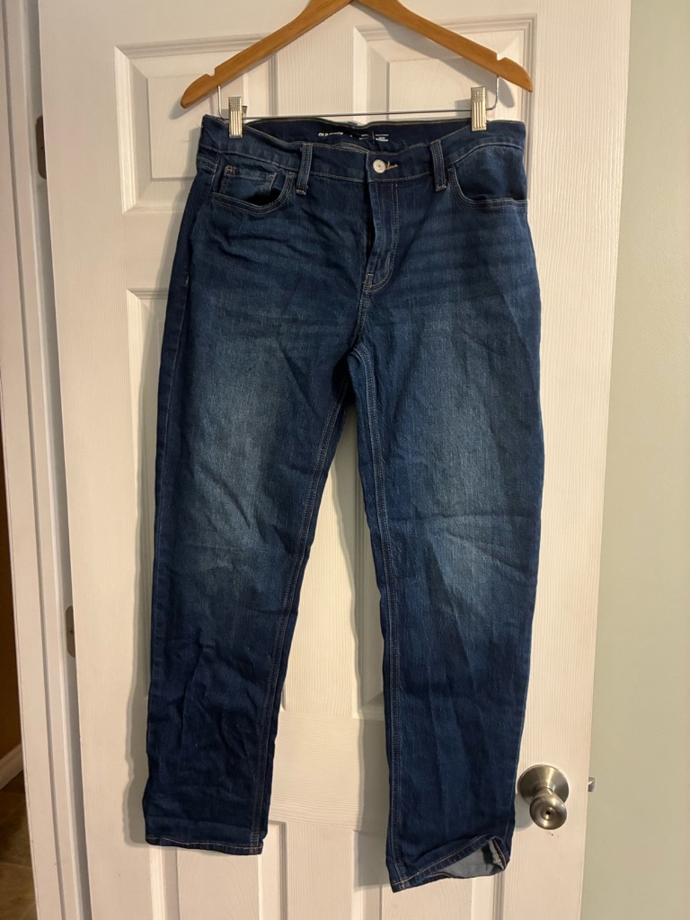 Old Navy Women's Boyfriend Jeans in Dark Blue Wash